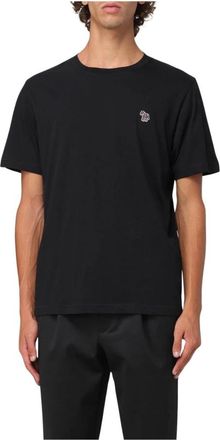 Paul Smith Tops, Heren, Zwart, XL, Zebra Logo Short Sleeve Tee