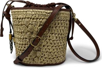 Kempton & Co. Drawcord Bucket Bag In Aran Raffia In Natural
