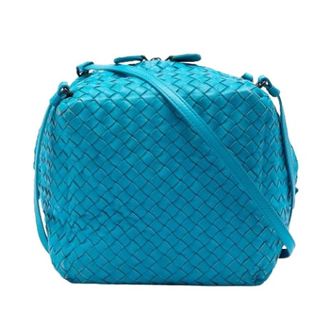 Bottega Veneta Bolso bombonera bandolera de napa tejida Pre-owned - Pre-owned - Mujer - Azul - ONE SIZE