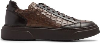 BARRETT crocodile-effect leather sneakers - men - Leather/Fabric/Rubber - 9 - Brown