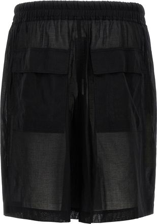 Rick Owens Mens Black Cotton Bermuda Shorts