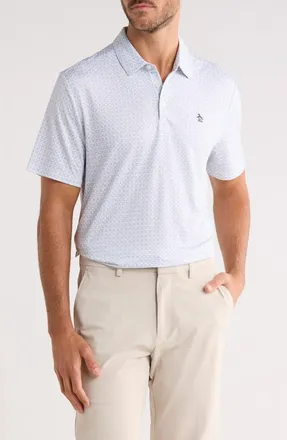 Original Penguin Micro Floral Geo Print Polo in Bright White at Nordstrom Rack, Size Xx-Large