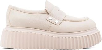 AGL Dany Wedge Loafers - Dames - Loafers - Beige - 41 EU - Leer - Schoenen