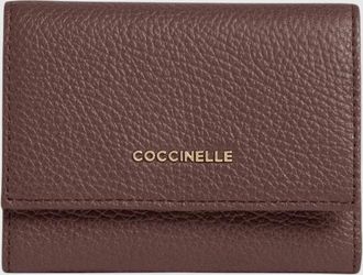 Coccinelle Portafoglio tri-fold Metallic Soft in pelle martellata con patta