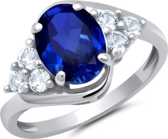 MAX + STONE 10k Yellow or White Gold Oval Cut Gemstone Sunburst Halo Ring