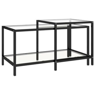 Berkfield Home Tea Tables 2 pcs Tempered Glass Transparent in Clear