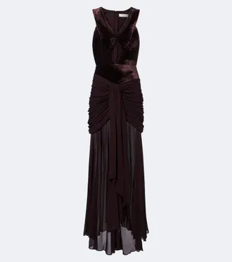 Zimmermann Valiant cutout draped velvet gown
