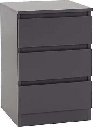 Seconique MALVERN 3 DRAWER BEDSIDE - GREY - SECONIQUE | TJ Hughes