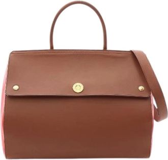 Burberry Pre-owned Elizabeth 2way Leather Tote Bag - Dames - Vintage Handtas - Bruin - ONE Size - Leer - Vintage