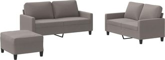 vidaXL Vidaxl - Juego De Sof&aacute;s Con Cojines 3 Piezas Tela Gris Taupe