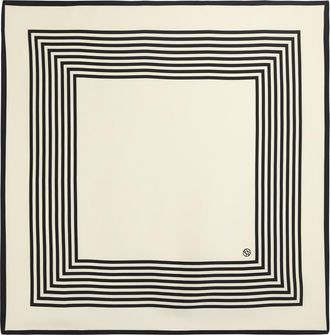 lescarf Striped-print Silk Scarf - Cream - One Size