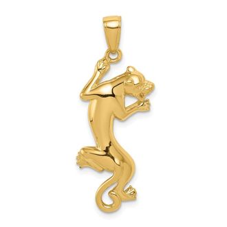 Diamond2Deal 10k Yellow Gold Polished Panther Pendant