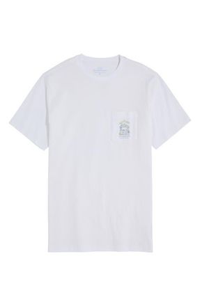 Vineyard Vines Bar Hut Cotton Graphic Pocket T-Shirt in White Cap at Nordstrom, Size Xx-Large