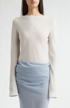 Rier Bias Cut Wool Top in Light Grey Gaze at Nordstrom, Size X-Small