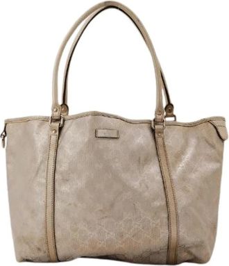 Gucci Pre-owned Le Tote - Dames - Vintage Shopper - Beige - ONE Size - Leer - Vintage