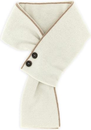 Moorer Sciarpa in lana con bottoni - Bianco