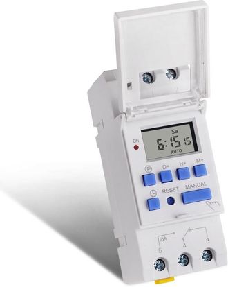 OEM Temporizador Digital Programable Con Pantalla Lcd. Interruptor Horario Semanal Con Temporizador Programable Para Montaje En Riel Din (220 V)