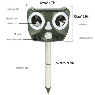 OEM Soar - Repelente Ultras&oacute;nico Para Animales, Aves, Zorros, Gatos Dispositivo Disuasorio Para Jardines, Granjas Y Patios -crezuo