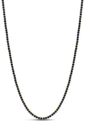 SHYMI Classic 2mm Sapphire Tennis Necklace in Silver/sapphire at Nordstrom