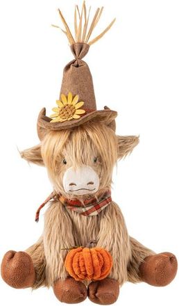 Glitzhome Halloween Fall or Christmas Fabric Highland Cow in Orange at Nordstrom, Size Medium