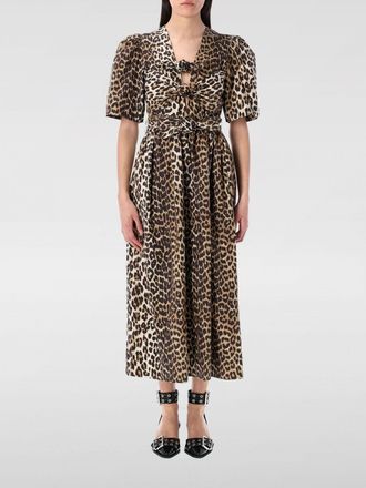 Ganni Abito chemisier Ganni in cotone organico con stampa animalier