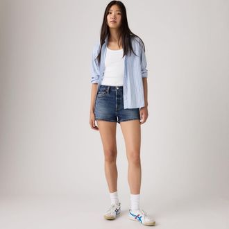 Levi's 501 Original High Rise Jean Shorts - Womens - 23 - Blue