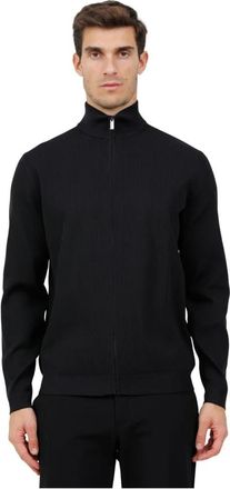 Roberto Ricci Design Amos Full Zip Knit - Heren - Vesten - Zwart - XL - Katoen - Truien & Vesten