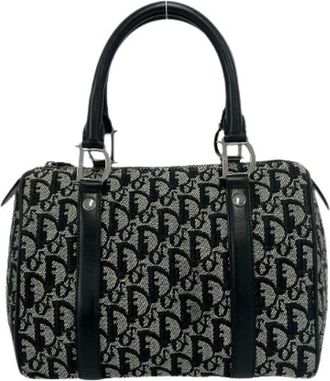 Dior Borsa Pre-owned in Tela e Pelle Trotter - - Pre-owned - Donna - Blu - ONE SIZE