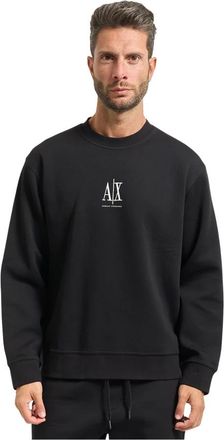 A|X Armani Exchange Zwarte Sweatshirt met Logo - Heren - Sweatshirts - Zwart - L - Katoen - Hoodies & sweatvesten