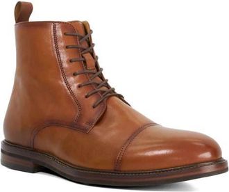 Dune London Matias Lace-Up Cap Toe Boot in Tan at Nordstrom, Size 13Us