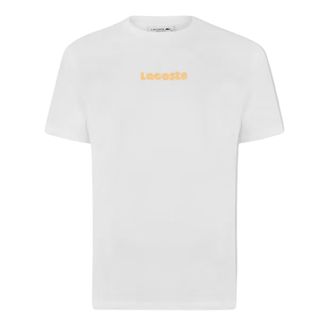 Lacoste Heren T-shirt met korte mouwen en oversized katoenmix (Wit)