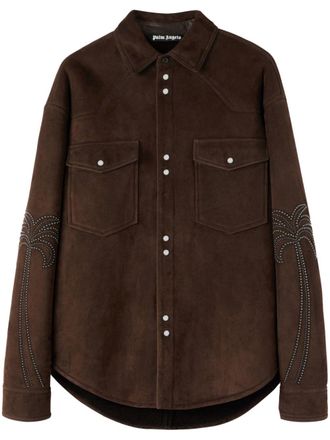 Palm Angels Camicia Palms con borchie - Marrone