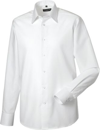 Russell Athletic Russell Collection Heren Oxford Getailleerd Formeel Overhemd Met Lange Mouwen (Wit)