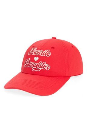 Favorite Daughter Valentine Logo Cotton Twill Baseball Cap in Red at Nordstrom