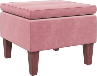 vidaXL Taburete Con Patas De Madera Terciopelo Rosa Vidaxl
