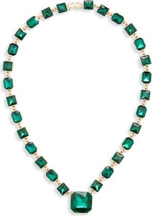 Tasha Crystal Statement Collar Necklace in Gold/emerald at Nordstrom Rack