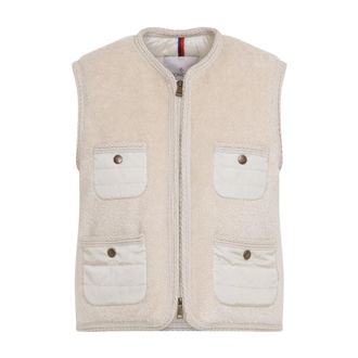 Moncler Mimosas Vest - Dames - Bodywarmers - Beige - S - Katoen - Jassen