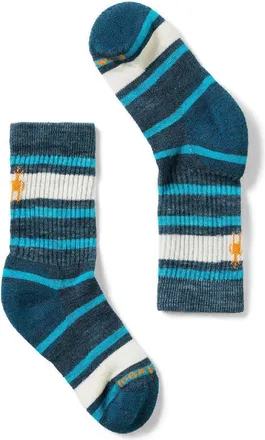 Smartwool Hike Light Cushion Striped Crew Socks Blue L