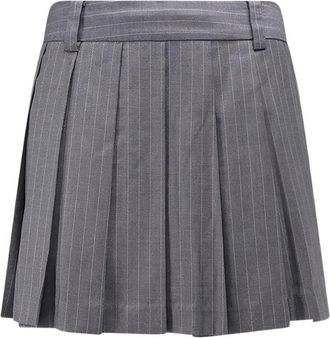 Dunst Pinstripe Pleated Mini Skirt