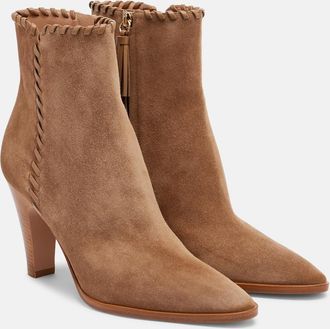 Gianvito Rossi Leather-trimmed suede ankle boots