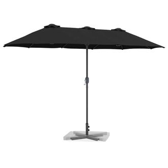 Berkfield Home Modern Garden Parasol Black 380 x 196 x 235 cm Powder-coated steel