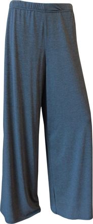 ZEE FASHION Plus Size Womens Plain Palazzo Wide Leg Flared Ladies Printed Trousers Pants 8-26 Charcoal