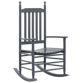 vidaXL Mecedora Con Asiento Curvo Madera De &Aacute;lamo Gris Vidaxl
