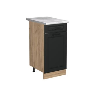 Vicco Mueble Bajo De Cocina R-line, Antracita Casa De Campo/roble Dorado, 40 Cm Encimera M&aacute;rmol, Vicco