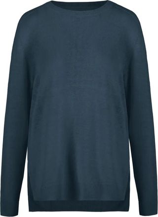 Bomboogie Mw 8589Tn 06 Linnen Trui - Dames - Ronde hals truien - Blauw - S - Linnen - Truien & Vesten