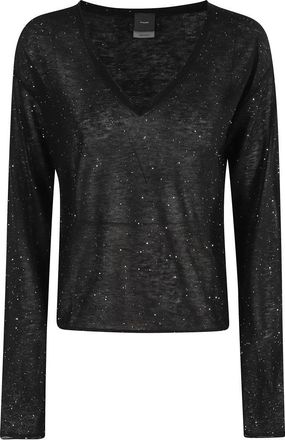 Pinko Salomone V-Neck Sweater With Mini Sequin Detailing