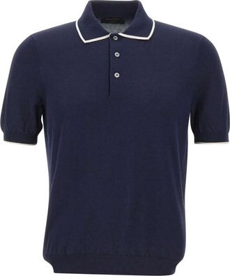 Gran Sasso Tops, Heren, Blauw, S, Katoen, Polo Shirt