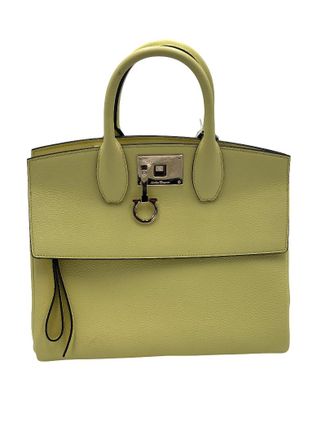 Ferragamo Studio Satchel Leather Yellow Leather Handbag (Pre-Owned)