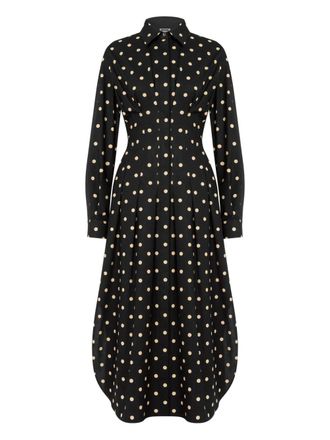 Moschino polka-dot pleated dress - Black