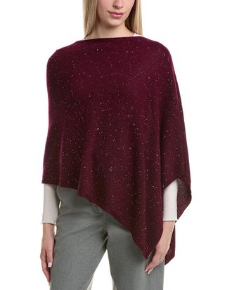 Sofiacashmere Sofiacashmere Reverse Jersey Sequin Wool & Cashmere-Blend Poncho